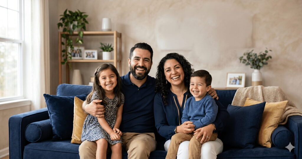 Especialistas en protección familiar explicando beneficios en vida en Miami y 25 estados