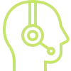 Ícono de asesor con auriculares para asesoría gratuita de inscripción en seguro médico
