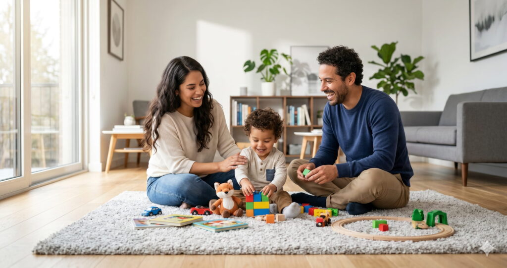 Hispanic family building financial future with IUL life insurance in Miami